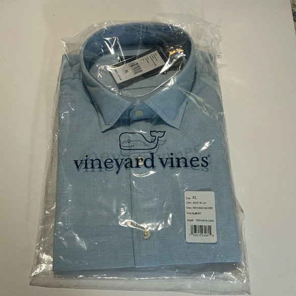 VINEYARD VINES - MEN'S SLIM FIT WORTH AVE SLIM COOPER SIZE: XL COLOR: JAKE BLUE - Picture 6 of 6